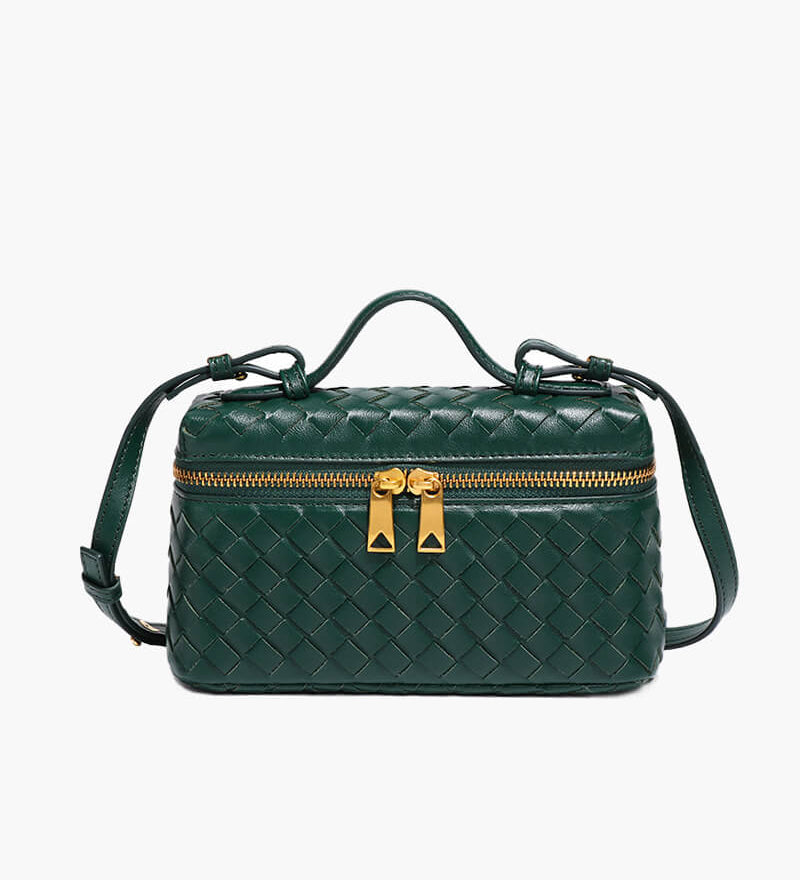 Olivia | Kompakte Umhängetasche aus geflochtenem Kunstleder