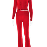 Johanna | Trendiger Trainingsanzug mit Crop Top und Schlaghose