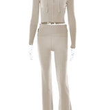 Johanna | Trendiger Trainingsanzug mit Crop Top und Schlaghose