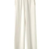 Elegante Feinstrickhose mit Hohem Bund und Weitem Bein – Luxuriöser Komfort für Alltag und Freizeit