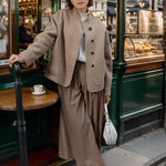 Tina | Lässiger einreihiger Wollmantel mit Stehkragen Zendoo.de