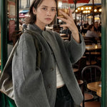 Tina | Lässiger einreihiger Wollmantel mit Stehkragen Zendoo.de