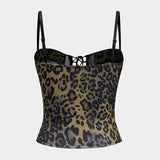 Irene | Korsett-Top mit Leopardenmuster & Schnürung