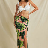 Elizabeth | Ein Stück Satin-Top mit verstellbaren Schnürträgern & Knotendetail