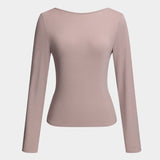 Addison | Bodycon Niedriger Rückenausschnitt Langärmeliges Oberteil