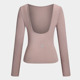 Addison | Bodycon Niedriger Rückenausschnitt Langärmeliges Oberteil