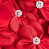 Kristina | Rot Romantisches Bustier-Top mit 3D-Blumen & Strassdetails