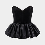 Jennifer | Corsagen-Top mit Herz-Ausschnitt und voluminösem Satin-Peplum