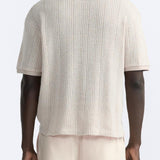 Strukturiertes Strick-Polo mit Reißverschluss