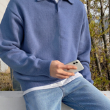 Andrew | Cozy Herren Strickpullover aus Wolle mit Polokragen