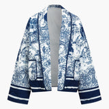 Flora | Geblümte Steppjacke mit blauem Print – Stilvoll und gemütlich