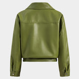 Mila | Grüne Jacke aus Kunstleder