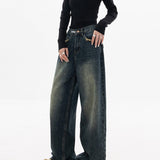 Vintage Baggy Jeans mit Hoher Taille und Weiten Beinen – Klassischer Denim-Stil für Damen