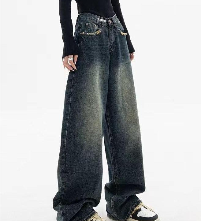 Vintage Baggy Jeans mit Wasch-Effekt – Moderner 90er-Look mit entspannter Passform