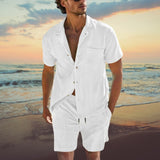 Herren Sommer Set – Zweiteiler mit Kurzarmhemd & Shorts für Strand & Freizeit