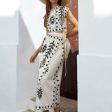 Amira | Zweiteiliges Stickerei-Set mit Crop-Top & Wickelrock