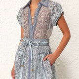 Zweiteiler-Set mit Bluse & Maxi-Rock im Paisley-Stil – Urban & Elegant