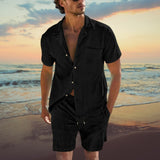 Herren Sommer Set – Zweiteiler mit Kurzarmhemd & Shorts für Strand & Freizeit
