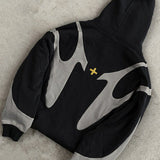 Stylischer Kapuzenpullover mit Reißverschluss und modernem Kontrastdesign