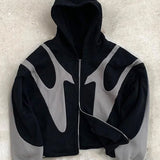 Stylischer Kapuzenpullover mit Reißverschluss und modernem Kontrastdesign