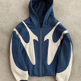 Stylischer Kapuzenpullover mit Reißverschluss und modernem Kontrastdesign