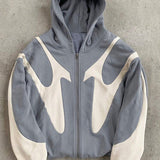Stylischer Kapuzenpullover mit Reißverschluss und modernem Kontrastdesign