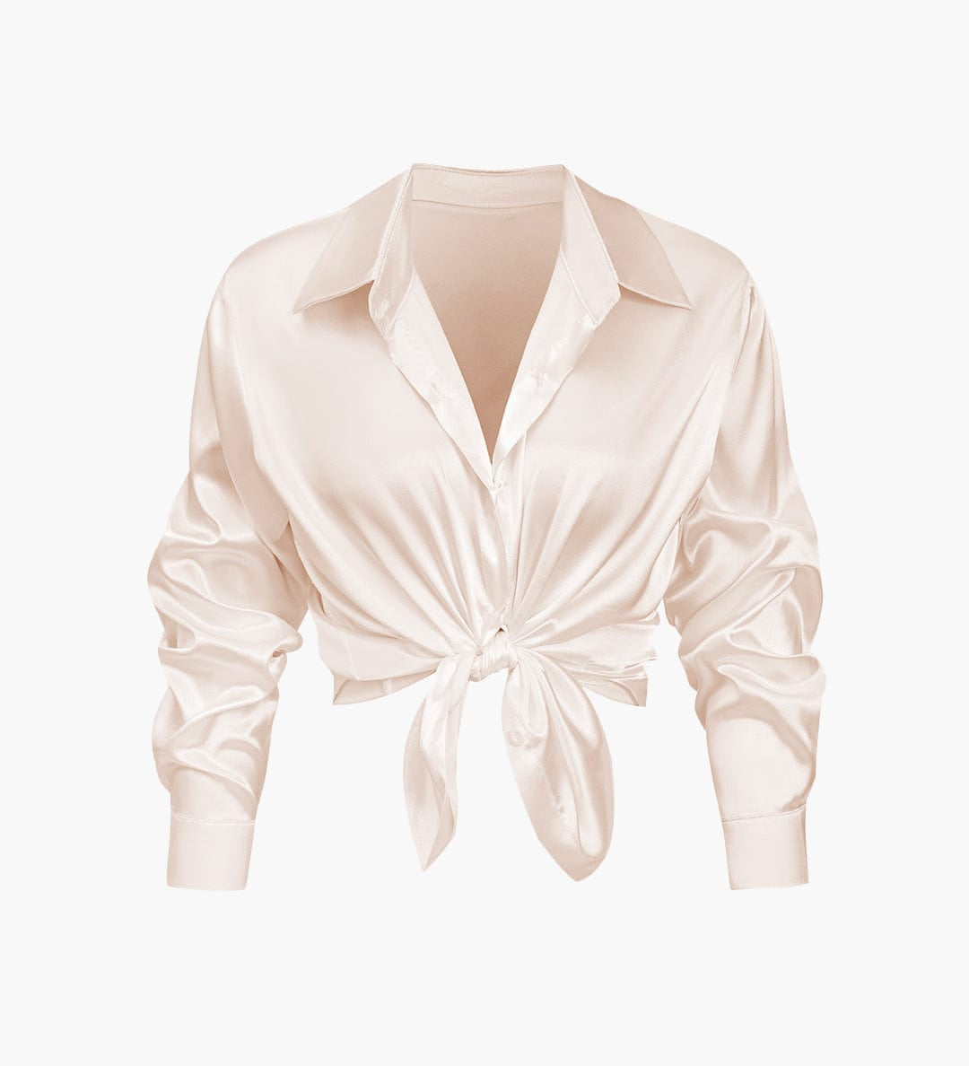 Florentine | Elegante Langarm-Bluse aus seidigem Satin