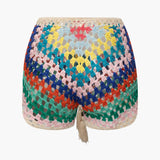 Naila | Boho-Strick-Zweiteiler mit Bustier & Shorts