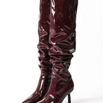 Ava | Lackleder-Stiefel mit gerafftem Schaft - Zendoo.de