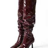 Ava | Lackleder-Stiefel mit gerafftem Schaft - Zendoo.de