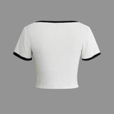 Kira | Feminines Strick-Zweiteiler-Set mit Knopf-Top & Plisseerock