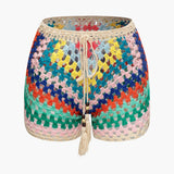 Naila | Boho-Strick-Zweiteiler mit Bustier & Shorts