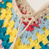 Naila | Boho-Strick-Zweiteiler mit Bustier & Shorts