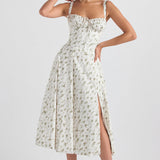 Hannah | Pastellgrün Taillenformendes Midikleid