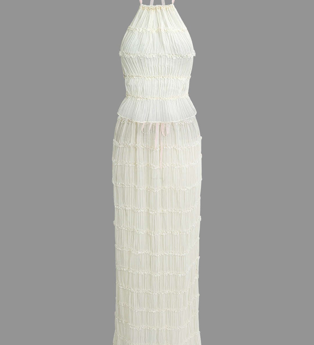 Elise | Romantisches Zweiteiler-Set mit Plissee-Top & Maxirock