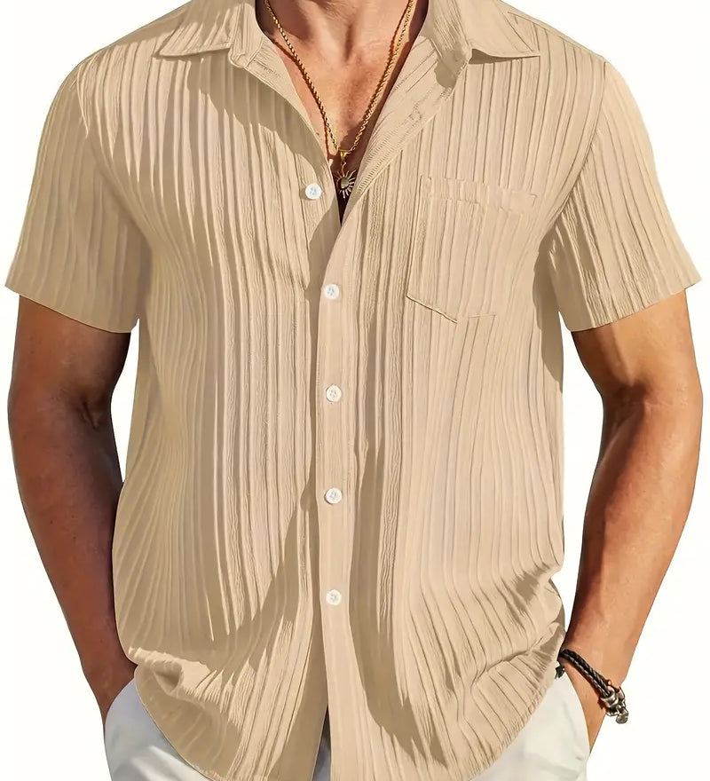 Ethan | Leichtes Kurzarm-Sommer-Faltenhemd