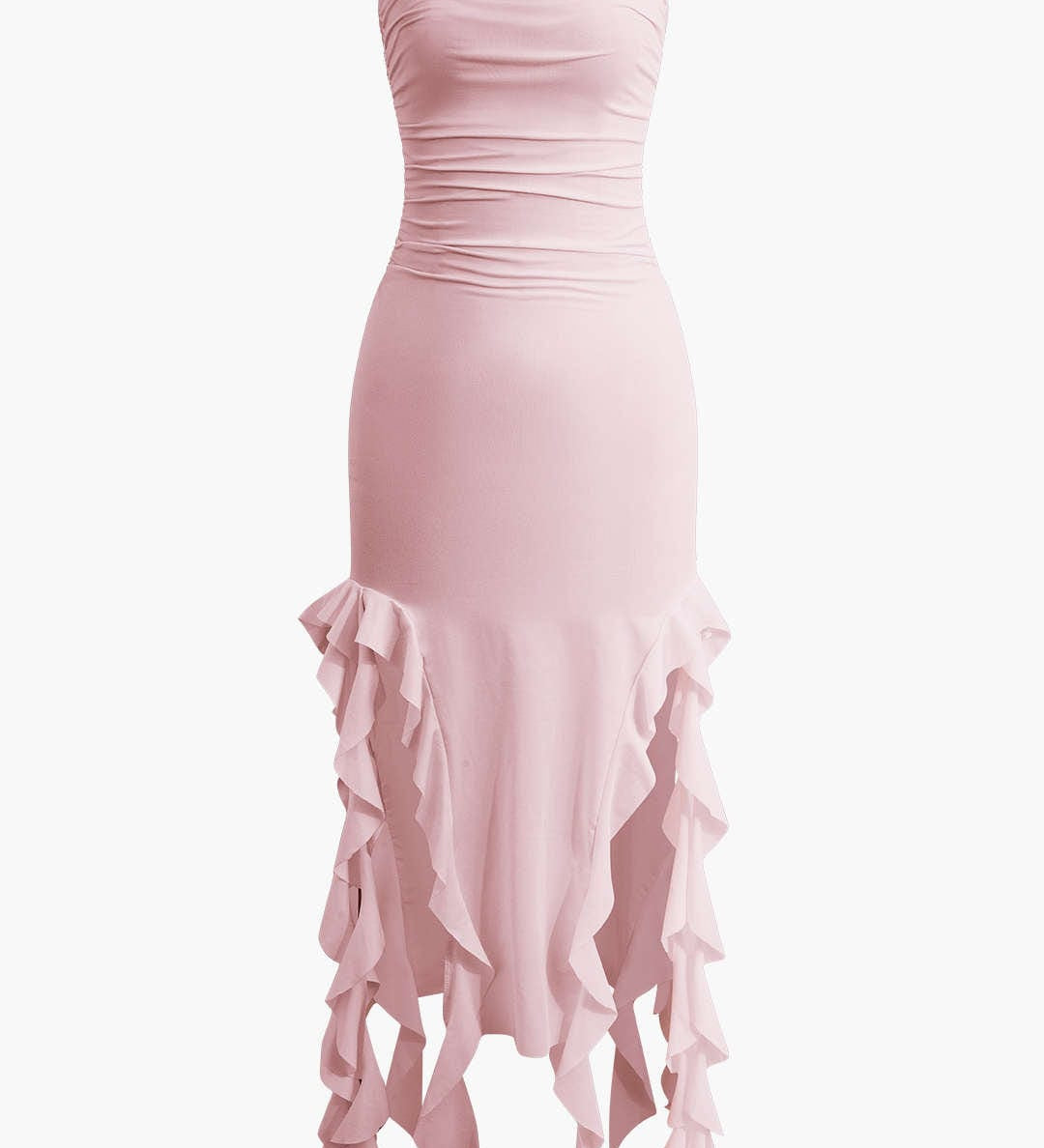 Sofia | Elegantes Bandeau-Maxikleid mit Volant-Details – Zeitlose Raffinesse