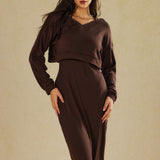 Julia | Lässiges Zweiteiler-Set mit Hoodie & Midi-Kleid