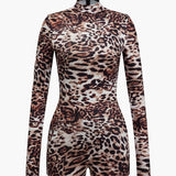 Leona | Langarm-Body mit Leopardenmuster