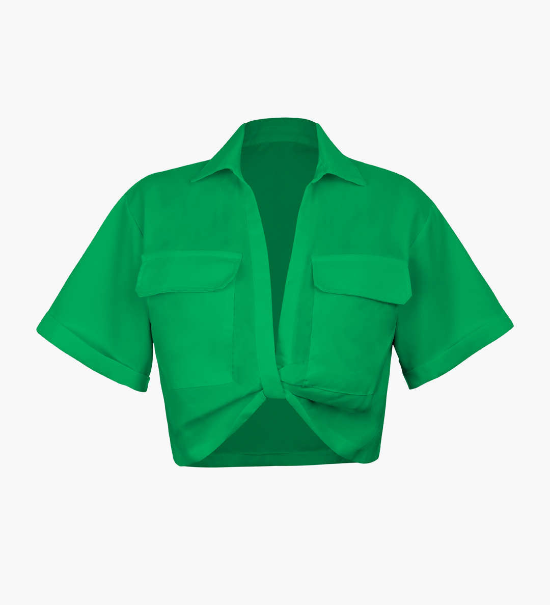 Janice | Stylisches Kurzarm Crop Shirt mit kragen