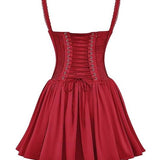 Romantisches Korsett-Minikleid mit Trägern und Rüschendetails