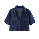 Xaveria | Denim Zweiteiler mit kurzärmeliger Jacke