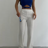 Ella | Elegante weiße gehäkelte Hose