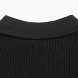 Aaron | Cozy halbem Reißverschluss Herren Gerippt Strickpullover mit Polokragen