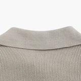 Aaron | Cozy halbem Reißverschluss Herren Gerippt Strickpullover mit Polokragen