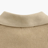 Aaron | Cozy halbem Reißverschluss Herren Gerippt Strickpullover mit Polokragen