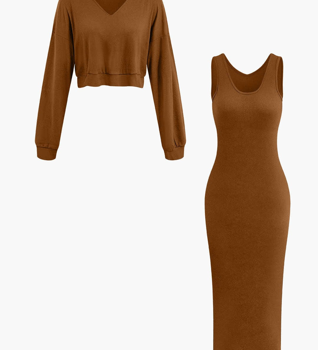 Julia | Lässiges Zweiteiler-Set mit Hoodie & Midi-Kleid