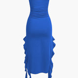 Sofia | Elegantes Bandeau-Maxikleid mit Volant-Details – Zeitlose Raffinesse