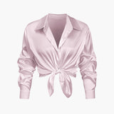 Florentine | Elegante Langarm-Bluse aus seidigem Satin