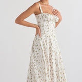 Hannah | Pastellgrün Taillenformendes Midikleid